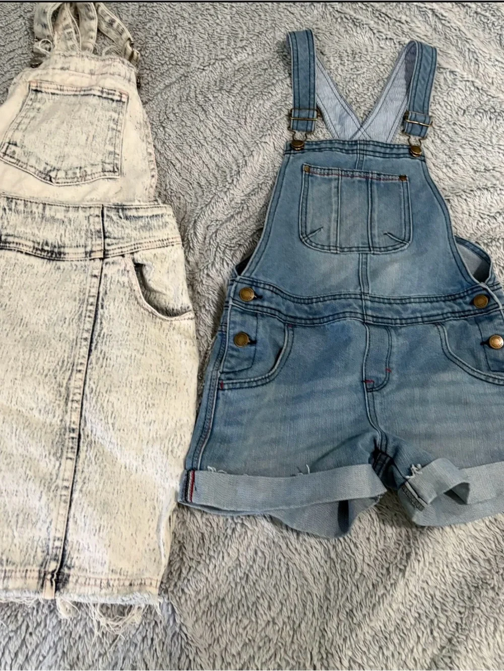 Tommy Hilfiger Kids Denim Shortalls - Light Blue & Washed White size 8-10
